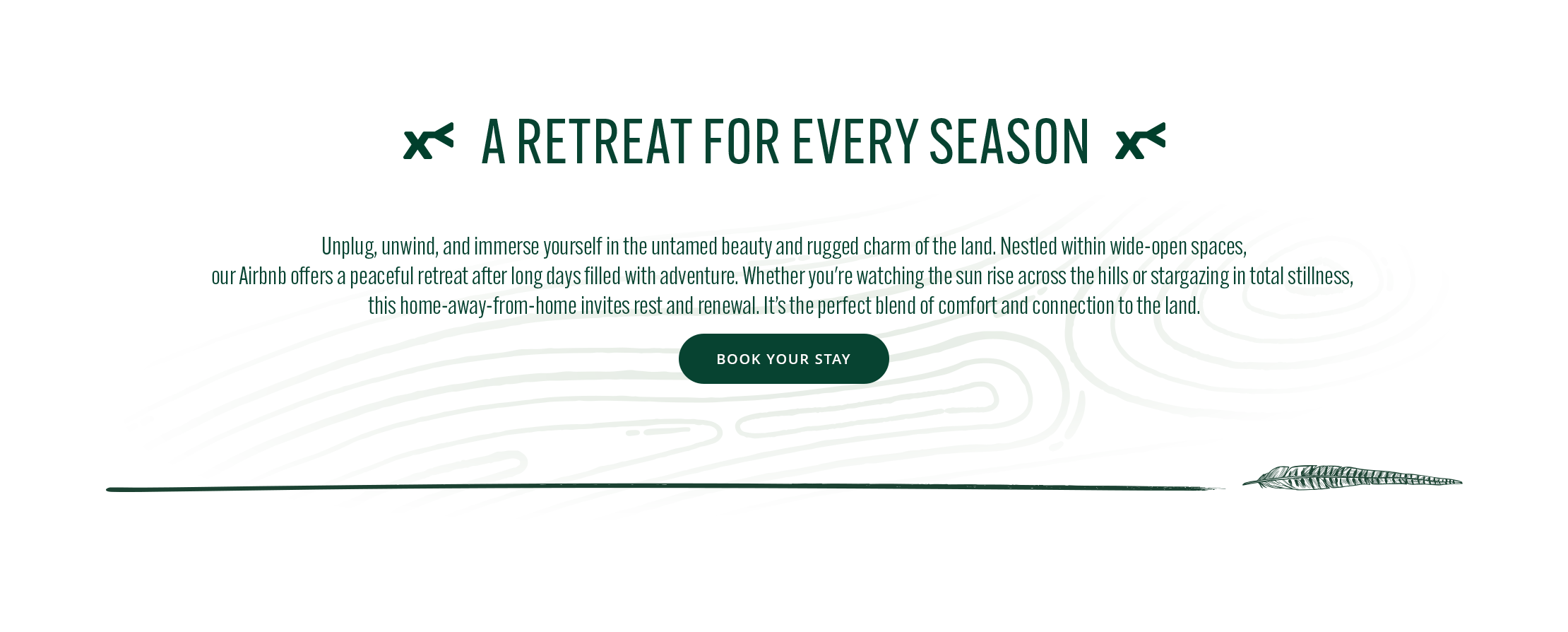 Promotional text for a retreat with a green button on a white background