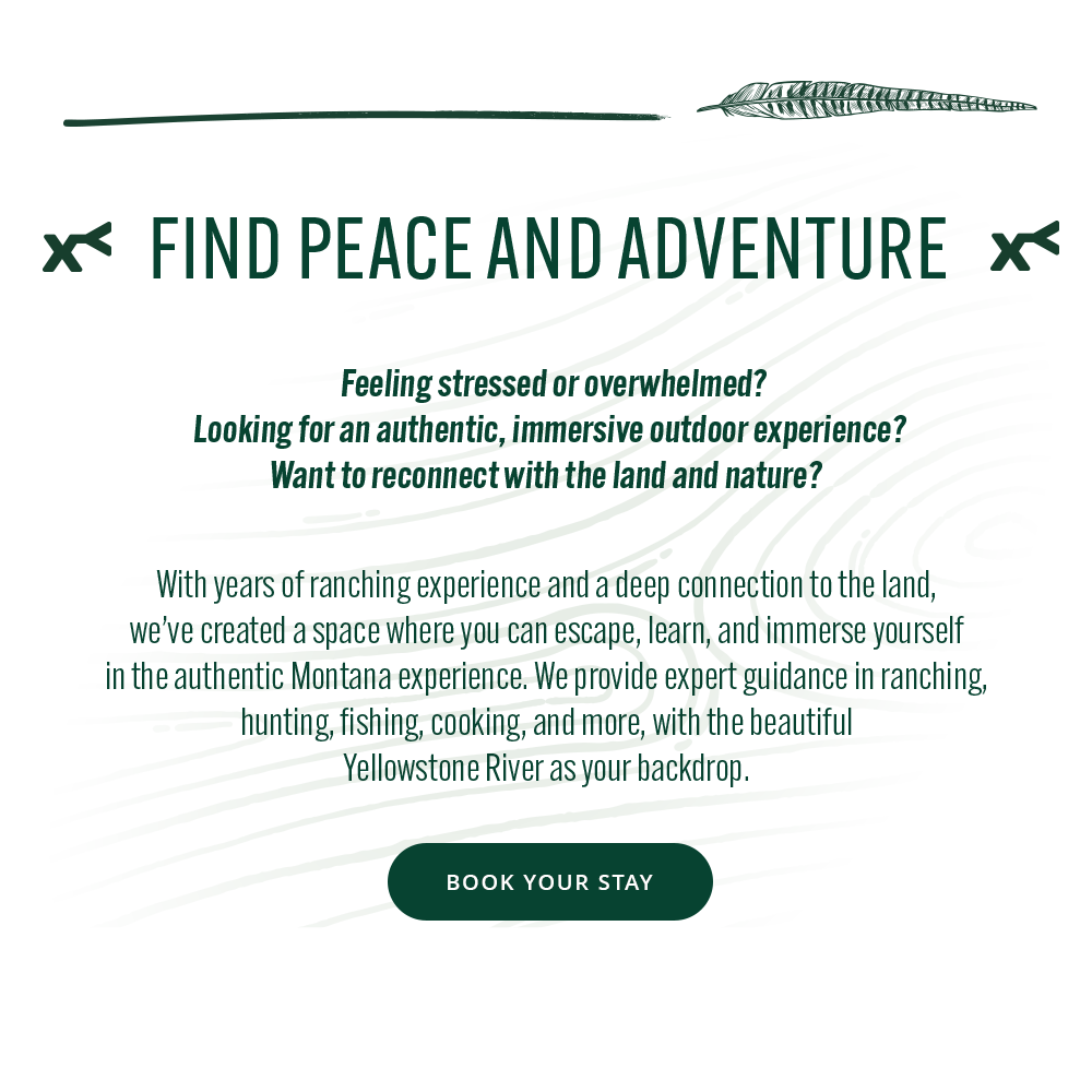 text for an outdoor experience with a focus on peace, adventure, and connection with nature.