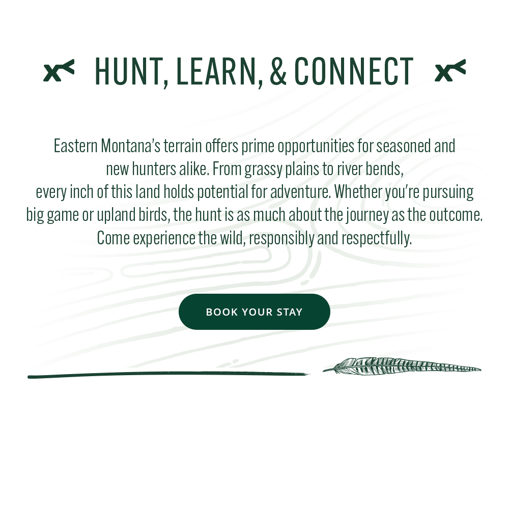 text 'hunt, learn, and connect' 