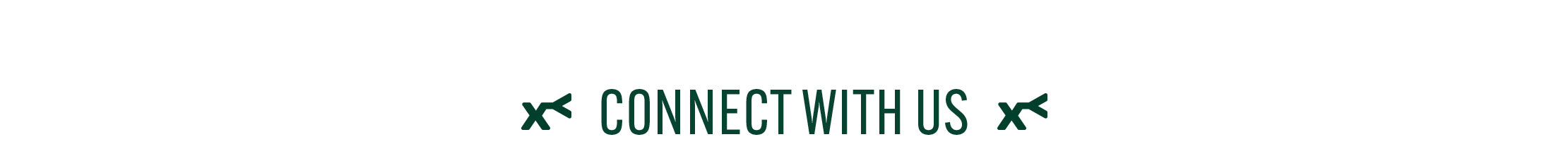 text 'connect with us' on a white background 
